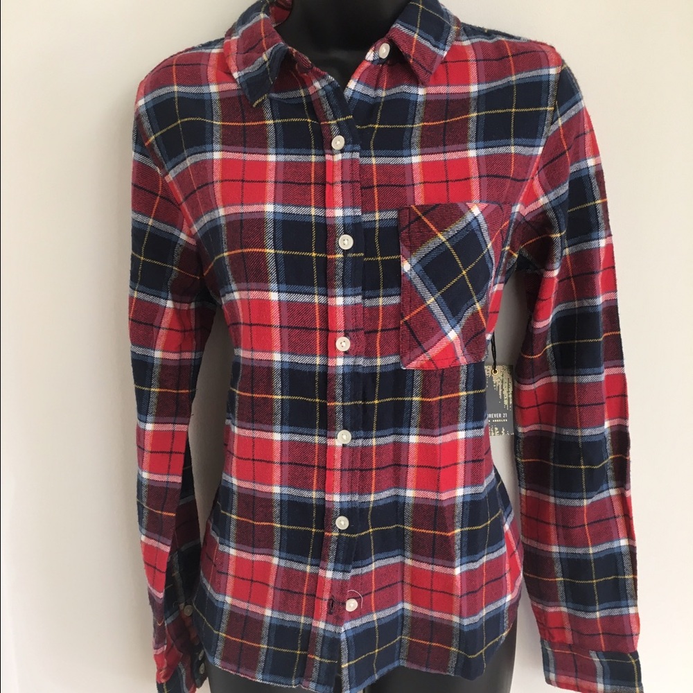 Plaid long sleeve top & black skinny jean